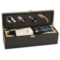 Wine Presentation Gift Set w/ Black Box - Laser Engraved Plate